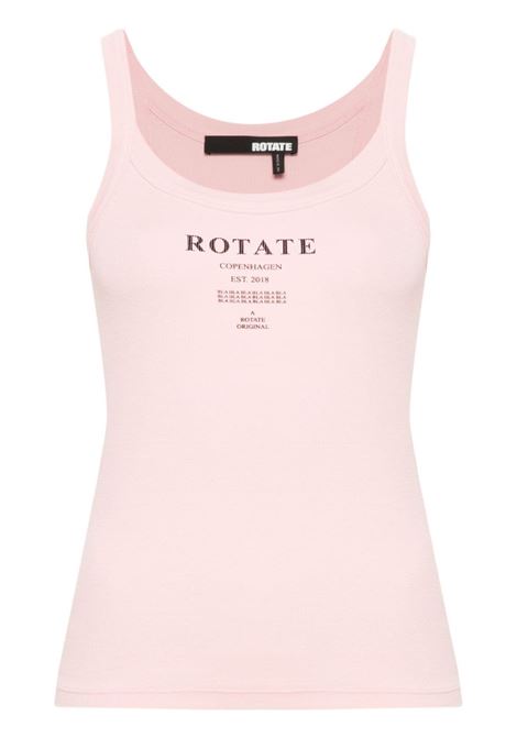 Pink logo-print tank top Rotate - women